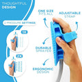 Aquapaw 5-in-1 Horse & Dog Bath Brush & Curry Comb - XL Blue Silicone - Includes 3-ft Shower Hose Attachment & Adapter -