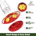 Kingsyard 2-Pack Glass Hummingbird Feeder for Outdoors Hanging, 10 oz Leak-Proof Humming Bird Feeders with Ant Moat & Be