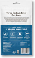 Brand - Wonder Bound Braided Bully Sticks, All-Natural, Highly Digestible, Long Lasting Dog Beef Treats, 6 inch, 3 Count