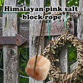 Himalayan Salt Lick Natural Minerals Block on Rope for Horses,Cattles,Deer,Goat and Other Livestock Long Lasting Origina