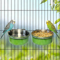 2 Pcs Parrot Feeding Dish Cups,Stainless Steel Bird Food Water Feeder Bowls