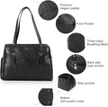 Lasaviin Dog Carrier Purse, Fashion Leather Pet Carrier with Pockets, Airline Approved Soft Sided Dog Carrying Bag for Puppy Cat Dog Black
