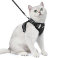 Dooradar Cat Harness and Leash Set, Escape Proof Soft with 3 Adjustable Buckles, Comfortable Vest Easy to Wear Kitten Harness with Reflective Strip, Safe for Outdoor Walking, Black, S