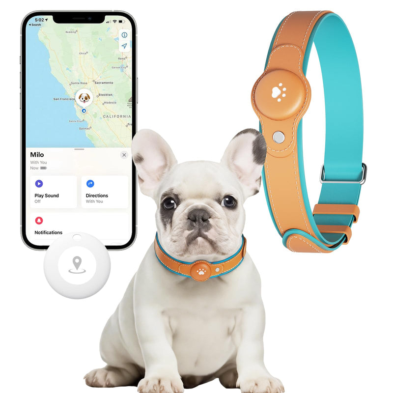 2-in-1 GPS Tracker for Dogs: Smart Pet Collar with Real-Time Tracking,No Monthly Fee/Subscription (iOS Only) Waterproof, Anti-Lost,365-Day Long Battery Life GPS Tracker Dog Collar(Tracker Included)