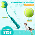 Junkin 2 Pcs 12.6-inch Dog Ball Launcher with 6 Pcs 2.5-inch Tennis Balls Pet Dog Thrower Fetch Toy for Dogs 20-60 lb Ou
