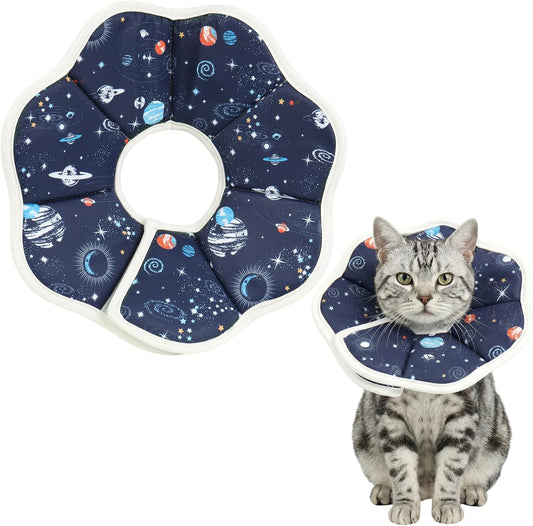 Cat Cone Collar Adjustable, Protective Recovery Collar Soft, Cat Cone for Prevent Licking Wound After Surgery, Pet Neck 