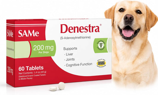 Denestra Same for Dogs – S-Adenosyl-L-Methionine (Same) – Liver, Joint & Cognitive Support for Dogs – Promotes Brain Fun