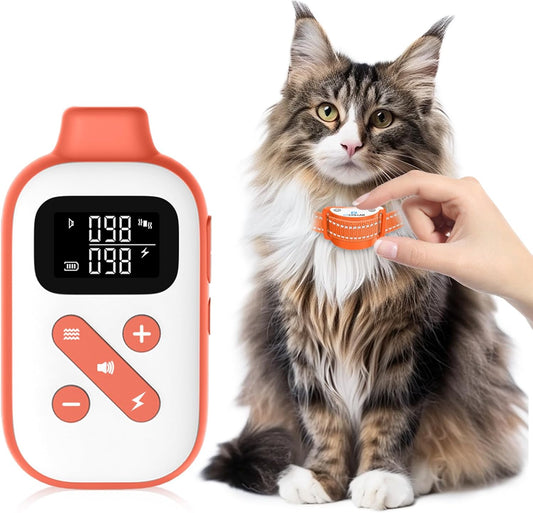 Lightweight Cat Shock Collar with Remote, Mini 3300Ft Cat Training Collar with Shock/Vibration/Beep Vibration&Beep 4 Mod