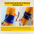 2PCS Livestock Scratching Brush, Goat Scratcher Post with Cleaning Brush, Grooming and Massage Brushes for Horse Cow She