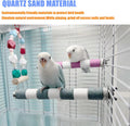 EMISTEM Bird Perch Rough-surfaced Nature Wood Stand Toy Branch for Parrots to Keep Nails and Beaks in Top Condition - Safe Easy to Install Bird Cage Accessories. 8 inch (Gray)