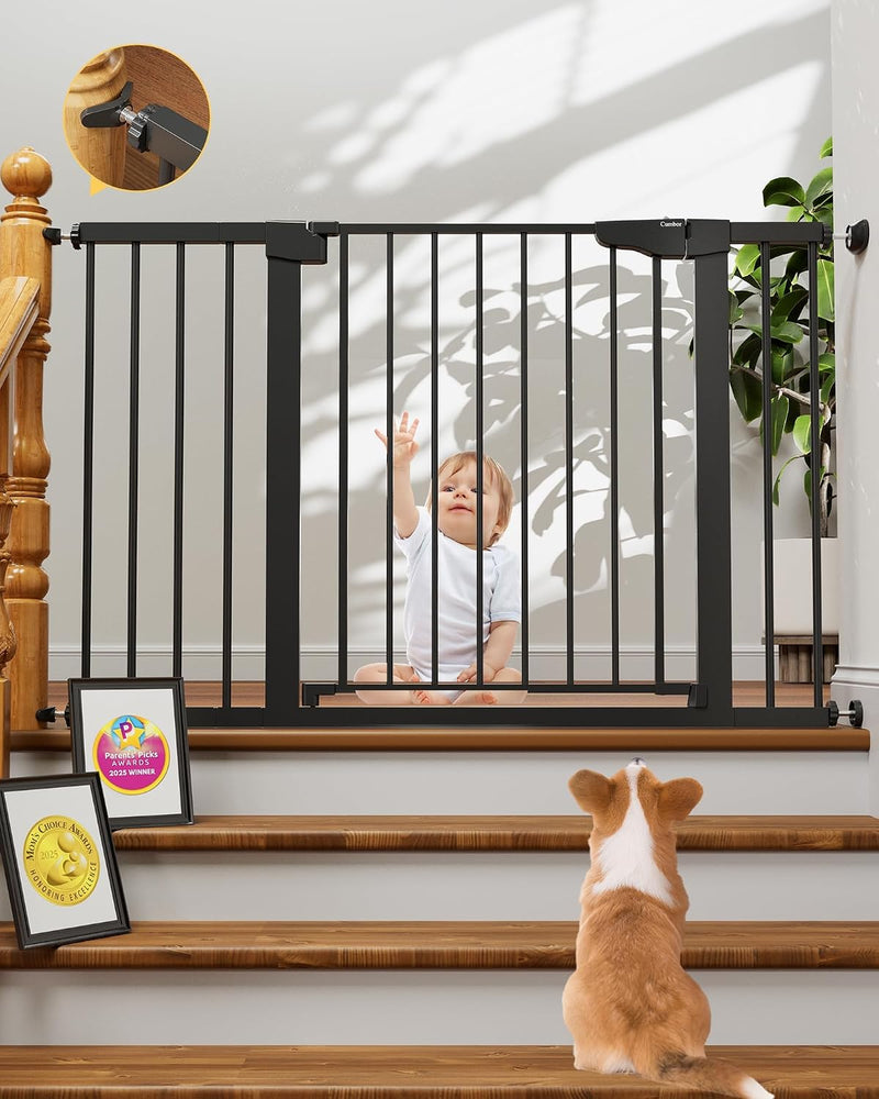 Cumbor 30-48 in Baby Gate for Stairs, Auto Close Dog Gate Indoor