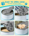3PCS Cat Food Can Opener Set, Silicone Cat Can Opener & Food Spoon Spatula