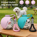 2-in-1 Portable Dog Water Bottle for Small Dogs - Leak-Proof & Compact Dog Travel Water Bottle -Stainless Steel Bottle & Silicone Bowl - Ideal for Walking, Hiking & Travels (10 fl oz, Pink)