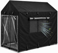 Outdoor Dog Kennel Cover 8 x 4 x 6 ft, 600D Heavy-Duty Waterproof, Full Coverage Outdoor Weather Protection with Mesh Ve