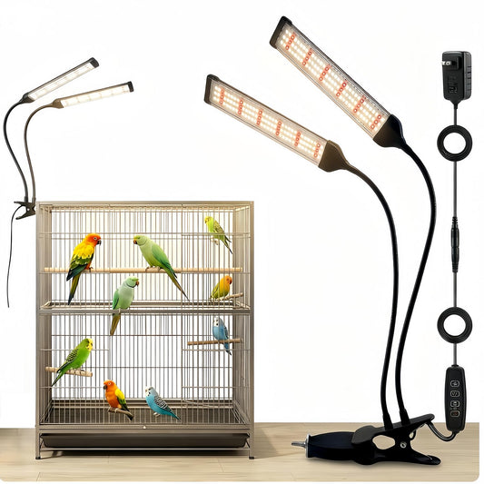 Bird Health Cage Supplementary Light with Full-Spectrum LED Pet Light, Intelligently Timing to Help Synthesize Vitamin D3 and Promote Calcium Absorption