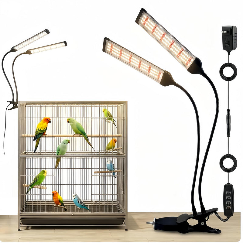 Bird Health Cage Supplementary Light with Full-Spectrum LED Pet Light, Intelligently Timing to Help Synthesize Vitamin D3 and Promote Calcium Absorption