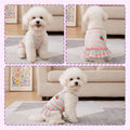 Jmkcoz Cute Striped Dog T Shirts Cherry Puppy Dress Soft Cotton Pet Sleeveless Vest Clothes Spring Summer Pet Outfits for Small Dogs Cats Girl (Pink, Small)