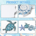 3Pcs Beach Theme Wooden Tabletop Ocean Sea Turtle Conch Decor Signs
