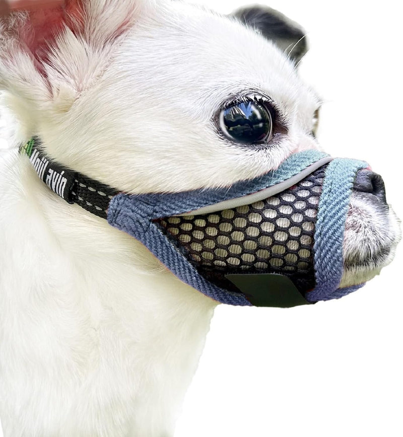 Dog Muzzle, Soft Mesh Muzzles for Small Dogs, Chihuahua Shih Tzu Yorkie Pom, Short Snout Mouth Guard for Barking Biting 