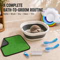 7-Piece Hedgehog Bath Supplies Kit with Foldable Tub and 3 Brushes