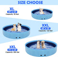 Eooqi 63" Large Dog Pool, 2-in-1 Foldable Splash Pool with Sprinkler