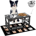 ADENGL Elevated Dog Bowls, 10" Tall Height, Raised Bowl Stand with 2 Stainless Steel Food Feeder Bowls (58oz) and Spill-Proof Mat for Medium Large and Small Breeds