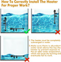 Orlushy Submersible Aquarium Heater,500W Fish Tahk Heater with Adjust Knob Thermostat 2 Suction Cups and Free Thermomete