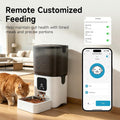 PAPIFEED Automatic Cat Feeder with App, 2.4G WiFi Cat Food Dispenser, 6L Timed Cat Feeder for Dry Food, 10 Meals/Day, 12 Portions/Meal, Dual Power Supply Smart Pet Feeder for Dog, White