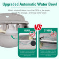 304 Stainless Steel Automatic Livestock Waterer with Float Valve and 39 inch Water Hose(one end 3/4''), Automatic Animal