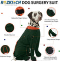 ROZKITCH Dog Onesie with Feet Covered, Prevent Licking & Shedding Recovery Suit, e-Collar Alternative 4-Sleeve with Adju