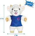 Pets First MLB Chicago Cubs Goat Plush Toy for Dogs and Cats with Squeaker, Wearing a Team Jersey! Fun & Sporty Goat Shaped Dog Chew Toy, Interactive Pet Toy