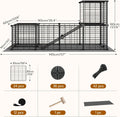 HOOBRO 24 Panels Guinea Pig Cage with Waterproof Mat and Ramp, 57" x 31.5" x 23.6" Loft Design Small Animal Playpen, Rab