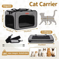 Soft-Sided Cat Dog Pet Travel Carrier Airline Approved, Medium Gray