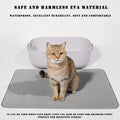 HCY&WLD Cat Litter Mat, 45x26/35x24/30x22/24x18 Inch Double Layer Cat Litter Box Mat, EVA Non-Slip, Waterproof Urine Proof Cat Litter Catcher Mat, Easy Clean Scatter Control (35x24 Inch, Khaki)