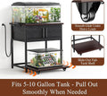 POKIPO 20-29 Gallon Fish Tank Stand with Power Outlet and Slide-Out Shelf