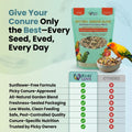 Birds LOVE Natural Garden Blend Conure Food, Sunflower Free Bird Seed Mix with Fruits, Nuts, Vegetables and Seeds, All N