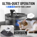 Veken 85oz/2.5L Cat Water Fountain with Detachable Tank, 6 Filters, D1