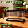 Geelin 2 Gallon Plastic Rectangular Fish Tank, Aquarium for Betta Fish Reptiles Succulents Flower Centerpiece, Shatterpr