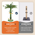BOLIAN 53" Extra Tall Cat Scratching Post for Large Cats, Heavy Duty Vertical Scratcher with Natural Sisal Rope, Stable Climbing Pole with Hanging Ball for Full Body Stretching