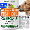 Omega 3 Fish Oil Liquid Supplement for Dogs - Wild Alaskan Salmon Oil