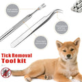 Mrcopetal Tick Remover Tool Kit, Stainless Steel Tick Tweezers + Remover Tick Key, 4 Pack Quick & Safe Tick Twister Removal Tools for Dogs Cats Humans