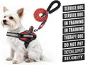 Service Dog Vest Harness and Leash Set, Animire in Training Dog Harness with 10 Dog Patches, Reflective Dog Leash with S