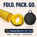 Dog Agility Tunnel, 10 FT Long x 23.6 Inch Diameter Large Dog Tunnel, 420D Oxford Fabric Foldable Training Equipment wit