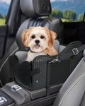 Vokvaktak Center Console Dog Car Seat, Pet Car Seat, Armrest Middle Console Booster Travel Carrier for Small Dogs and Cats(Black Leather)