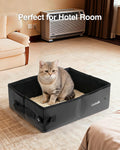 Luxtude Portable Litter Box for Cats, Comes with a Hard Non-Stick Bottom, No Smell, Collapsible and Waterproof, Includes a Bowl and Scoop, Easy Carrying with a Storage Bag for Car and Hotel Room