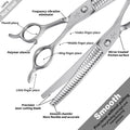 High-end Professional Dog Grooming Curved Thinning Scissors Teeth Blending Shears Pet Texturizing Thinner Blender Shears 7 Inch Extremely Very Sharp Made Of Stainless Steel Alloy For Dog Cat Groomer