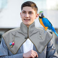 SEZDEKI Parrot Anti-Scratch Shoulder Protector with Hang Bird Anklet&Toys Waterproof Pet Shoulder Pad Diaper Shawl for Small Medium Parakeets Cockatiels Sun Conures Macaws Lovebirds Finches (Grey,XL)