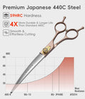 Professional Curved Dog Grooming Scissors 7'' Rose Gold 440C Stainless Steel Pet Cutting Shears Safety Trimming Shearing