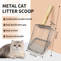 DUSTNIX Cat Litter Scoop, Premium Kitty Shovel with Hook and Hole, Metal Sifter Scooper Stainless Steel for Easy Cleaning, Durable and Heavy Duty, Odor-Free for Litter Box (Only Scoop)