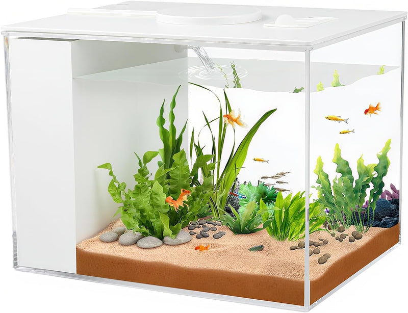 Betta Aquarium 1 Gallon Self Cleaning Small Fish Tank Starter Kit